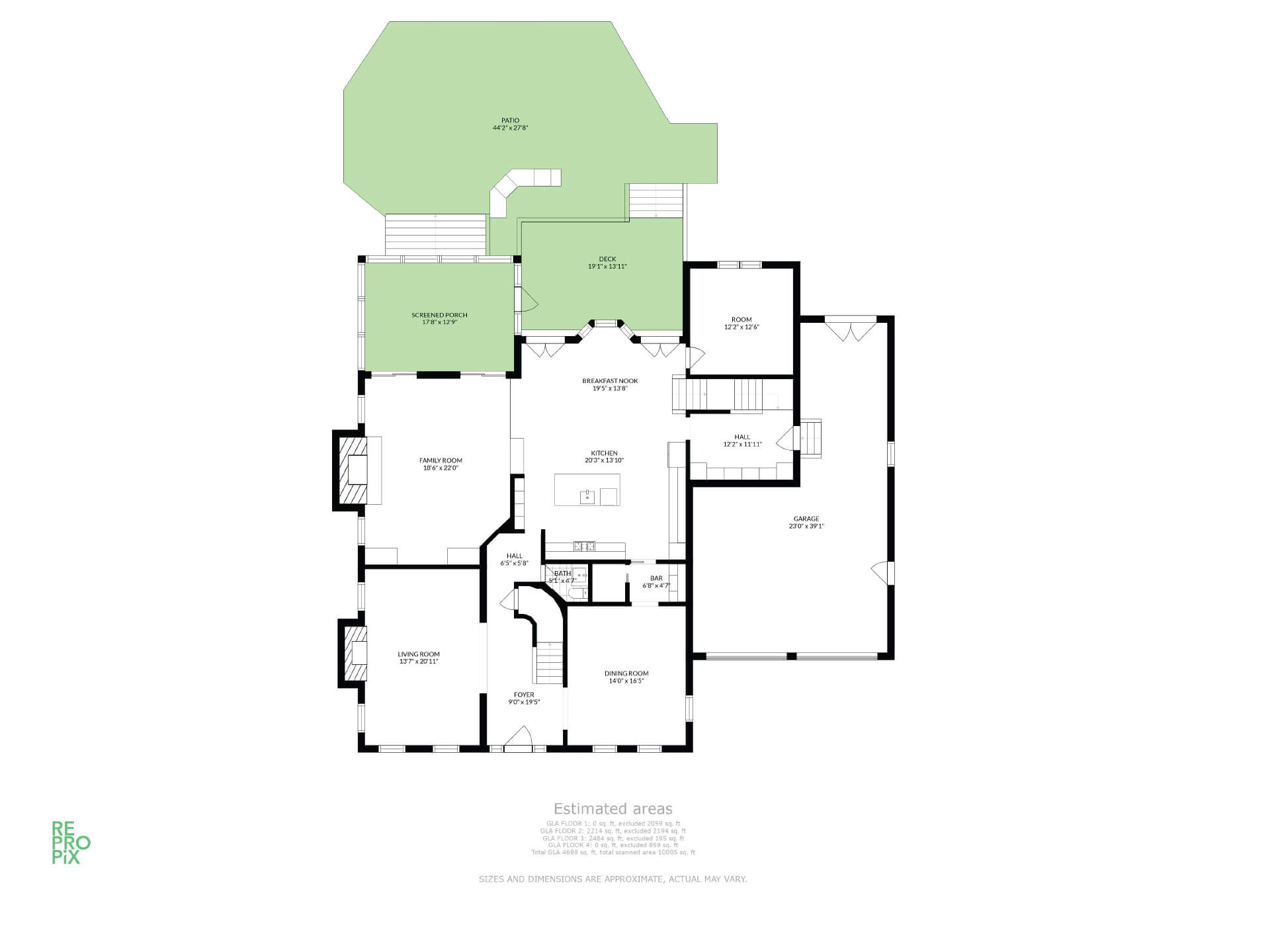 Measured floor plan of a Chicago-area home