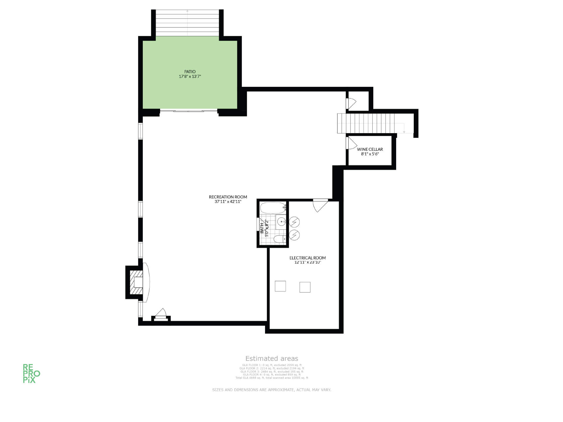 Measured floor plan of a Chicago-area home