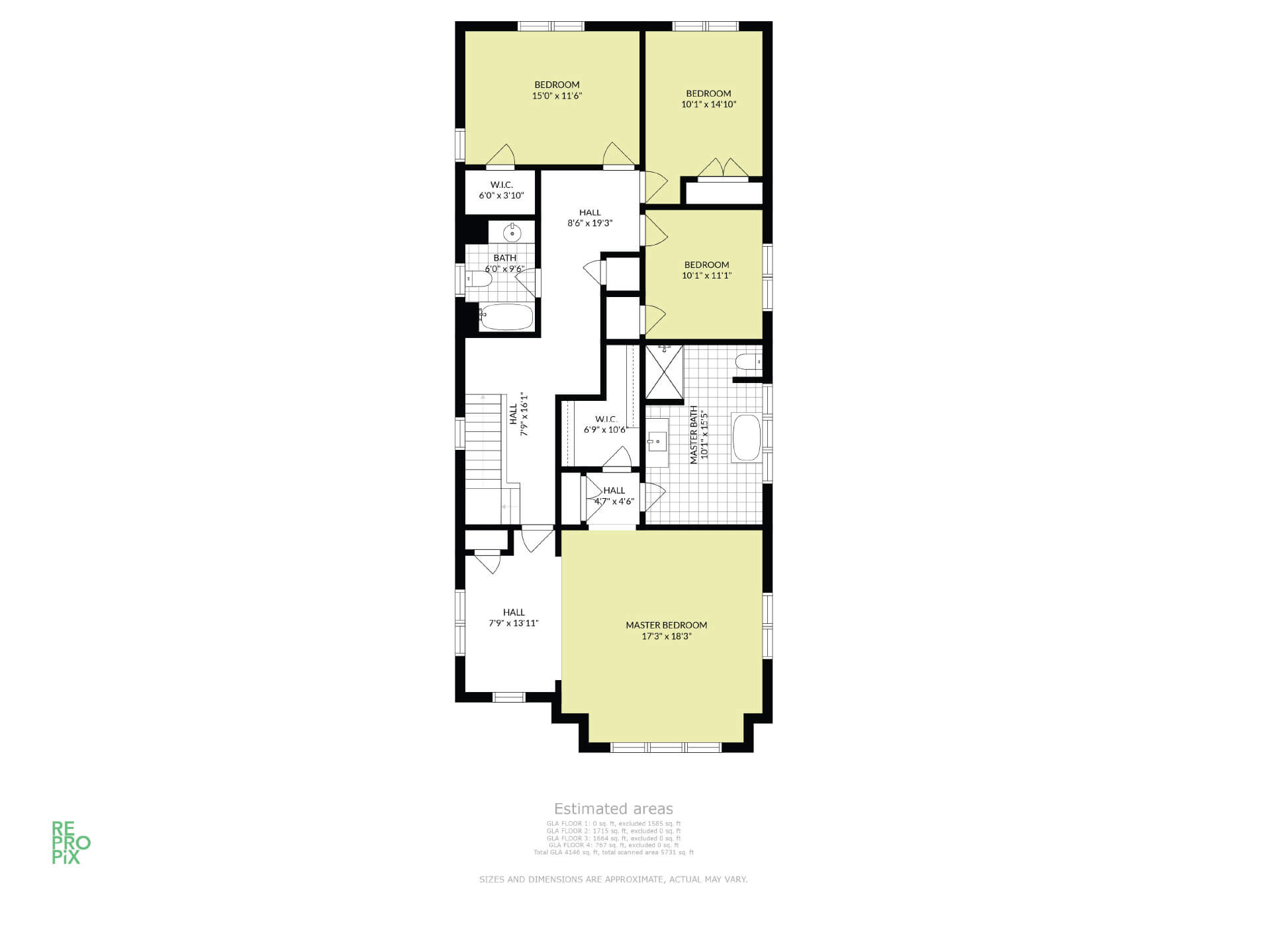 Measured floor plan of a Chicago-area home