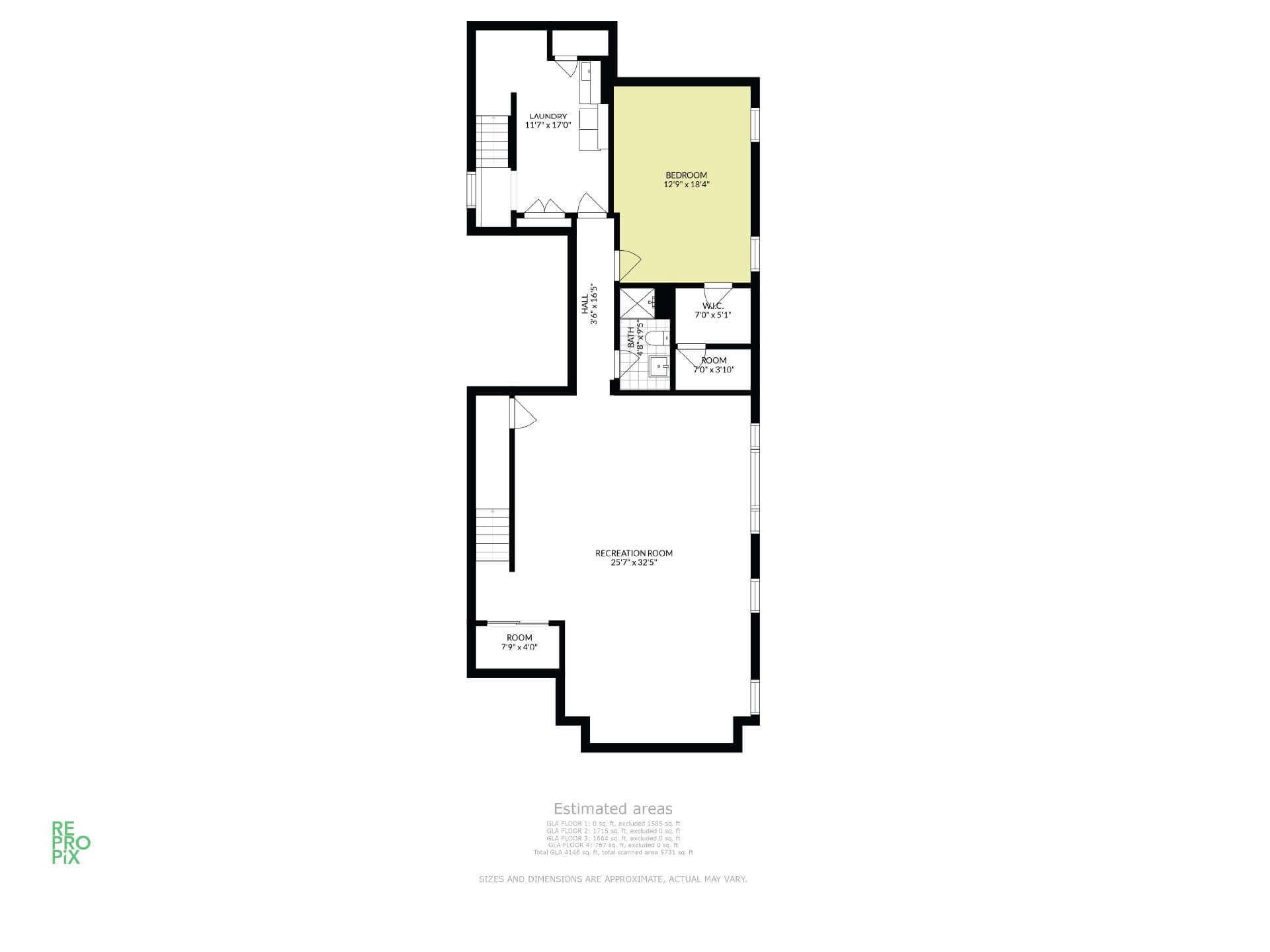 Measured floor plan of a Chicago-area home