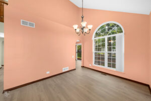 An example of an apartment with orange walls before virtual staging.