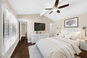 Bedroom after custom virtual staging.