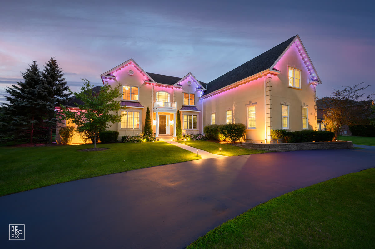 Day to Dusk conversion of a Chicago-area home, exterior 1