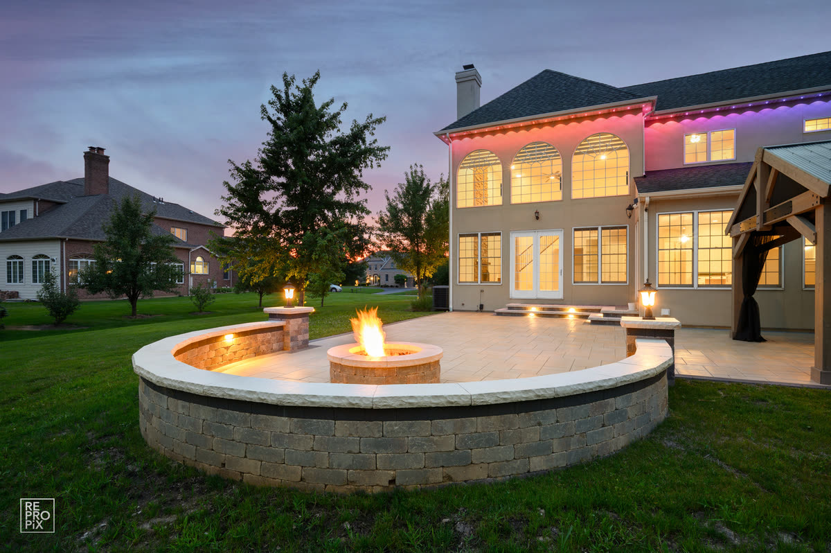 Day to Dusk conversion of a Chicago-area home, exterior 2